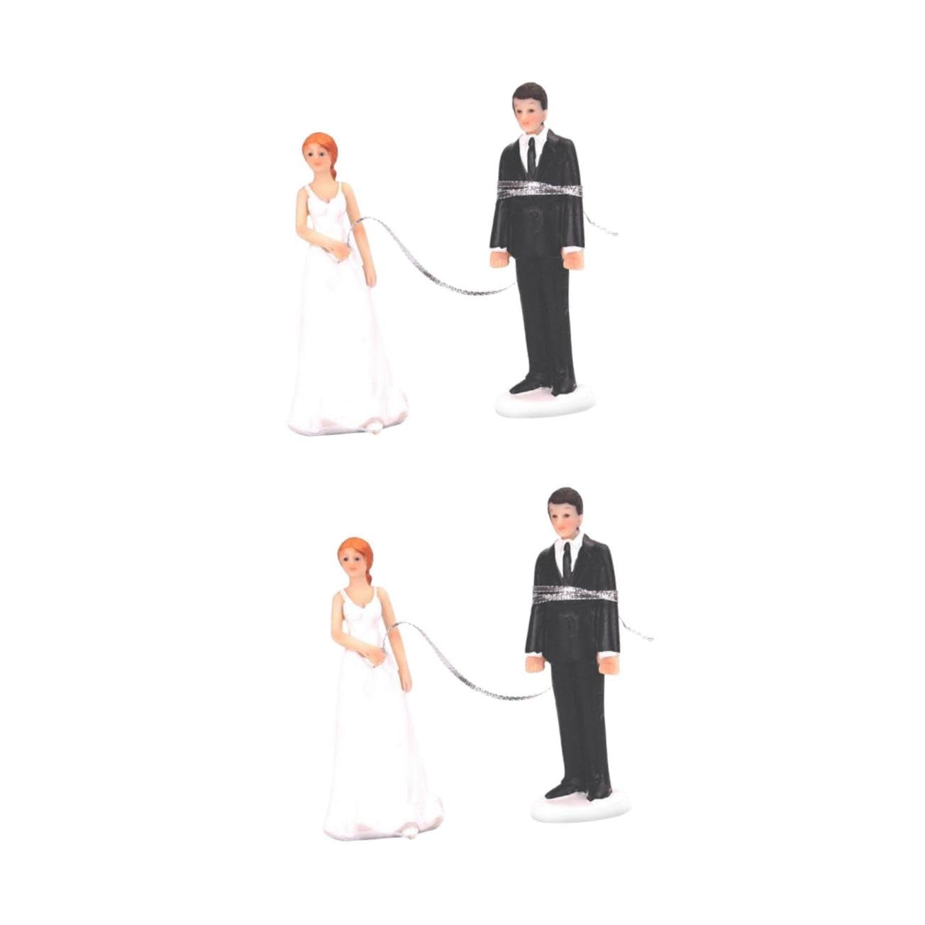 TOPBATHY 2stücke Eleganter Braut Bräutigam Tortenaufsatz Aus Harz Romantische Hochzeitsfigur Für Kuchen-dekoration Detailreiche Figurinen Für Verlobungen Und Hochzeiten