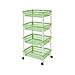 Acan Carro verdulero Verde con Ruedas 4 cestas 85 x 39,5 x 29,5 cm Carrito portaobjetos estantes Multiusos para organizar los Espacios domésticos, Ideal para baño, Cocina, Sala y Garaje