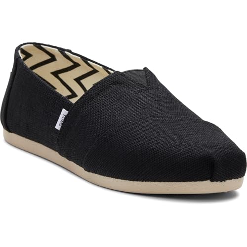 Image of Toms Womens Classic Alpargata with Heritage Canvas Black/White 7 Medium