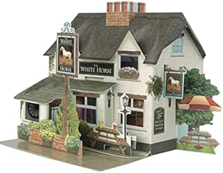 Santoro Pop Up Places, 3D Pop Up Greeting Card - The White Horse - for Him, for Her, Family, Friends, Birthday, Anniversary