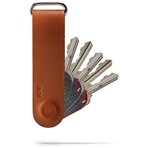 Distil Union Ferris KeyLoop Key Organizer | Minimalist Compact Key Holder | Includes Leather Cover, 5 KeyMods, & FobRing | Holds up to 6 Keys + Car Key Cover