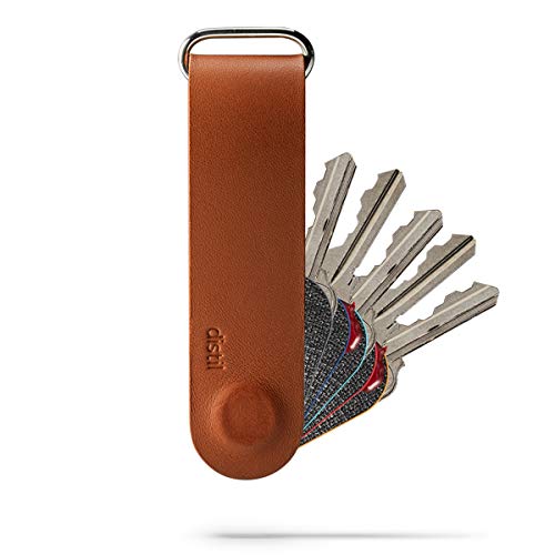 Distil Union Ferris KeyLoop Key Organizer | Minimalist Compact Key Holder | Includes Leather Cover, 5 KeyMods, & FobRing | Holds up to 6 Keys + Car Key