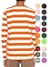 Boy's Long Sleeve Crew Neck Top Orange White Stripes XX-Large