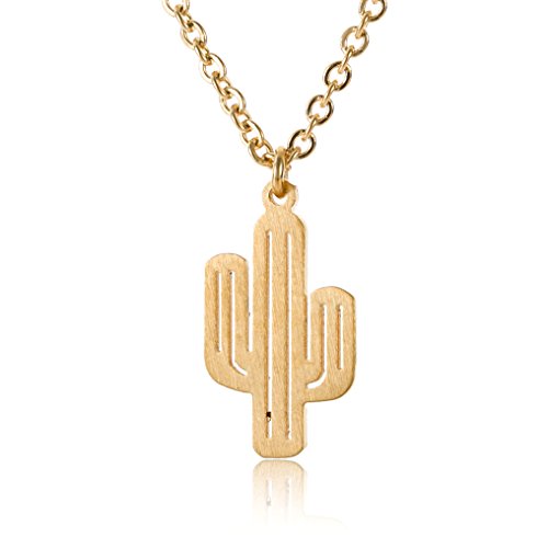 HUAN XUN Mini Cactus Plant Fashion Necklace - Saguaro Women Charm Pendant Necklace