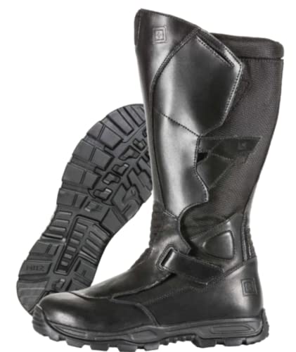 5.11 Tactical Men's Moto Mid-Calf Military Boot, Double Layered Leather, BiFit Board, Style 12328, Black