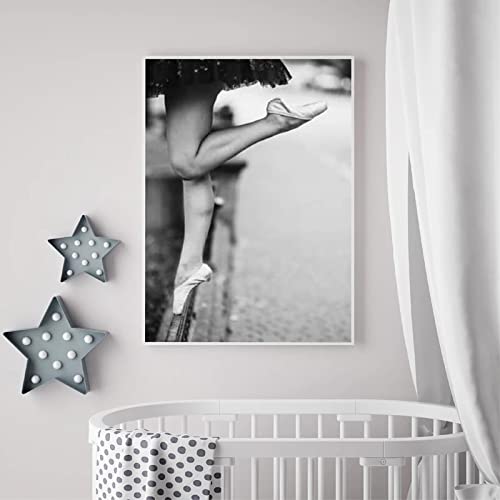 Affiche ballet en pointe noir et blanc dsdsgog toile moderne 60x80 cm