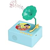 YLL Music Toys Kids Baby Phonograph Gift,Classic Record Player Set with 48 Audio Cards, Screen-Free...