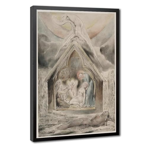 Poster The Night of Peace William Blake impression sur toile avec cadre suspendu 50x75 cm