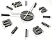 Produktbild 3D Wanduhren DIY große Wanduhr 50-75CM (Dicke 19MM!) 3D Wanduhr Modern Design EKO Wanduhren Wandtattoo Dekoration Uhren für Büro Wohnzimmer Schlafzimmer Dekoartikel Quarzuhr (Grau, HDF)
