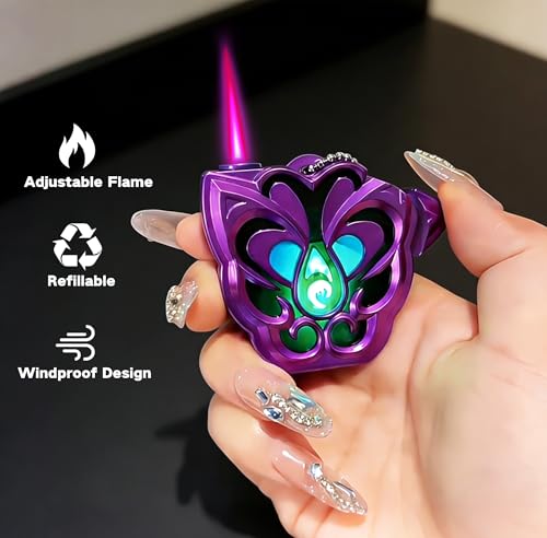 Encendedor antorcha doble diseño mariposa metálico miniatura 3