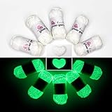 Bulingbuling Glow in The Dark Yarn, Crochet Yarn for Crocheting,Yarn for DIY Art,Knitting, Crocheting and Crafts, 5 Pack Total 260g/9oz-273Yards Whtie