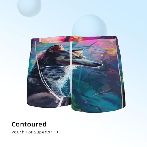 Boys' Cotton Boxer Brief Soft Underwear-Colorful Plant Wolf4