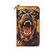 DaihAnle Vibrant Roaring Dog ﻿Hand-Held Wallet Fashionable Long Microfiber Leather Large Capacity