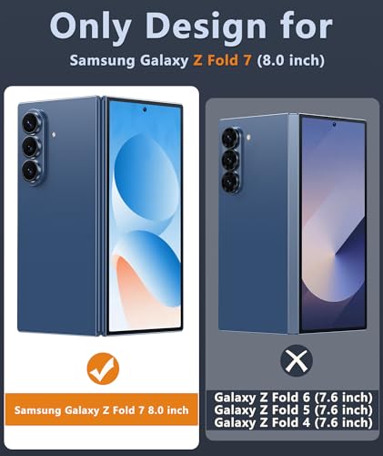 Image of FNTCASE for Samsung Galaxy Z-Fold-7 Case: Magnetic Clear Military Grade Drop Protection Anti Yellowing Cell Phone Cover - Rugged Shockproof Protective Bumper Transparent Phonecase