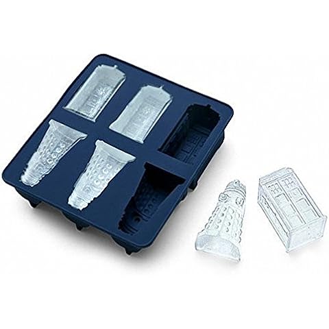 Doctor Who Ice Cubes Tray - MoldFun Tardis & Daleks Silicone Mold for Chocolates, Jello Shots, Soaps Cover