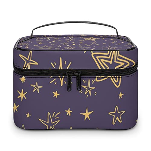 Bolsa de cosméticos de cuero de alta calidad para viajes, organizador de maquillaje impermeable con divisor ajustable, diseño antiarañazos y antiderrames, ideal para gimnasio, camping, viajes de