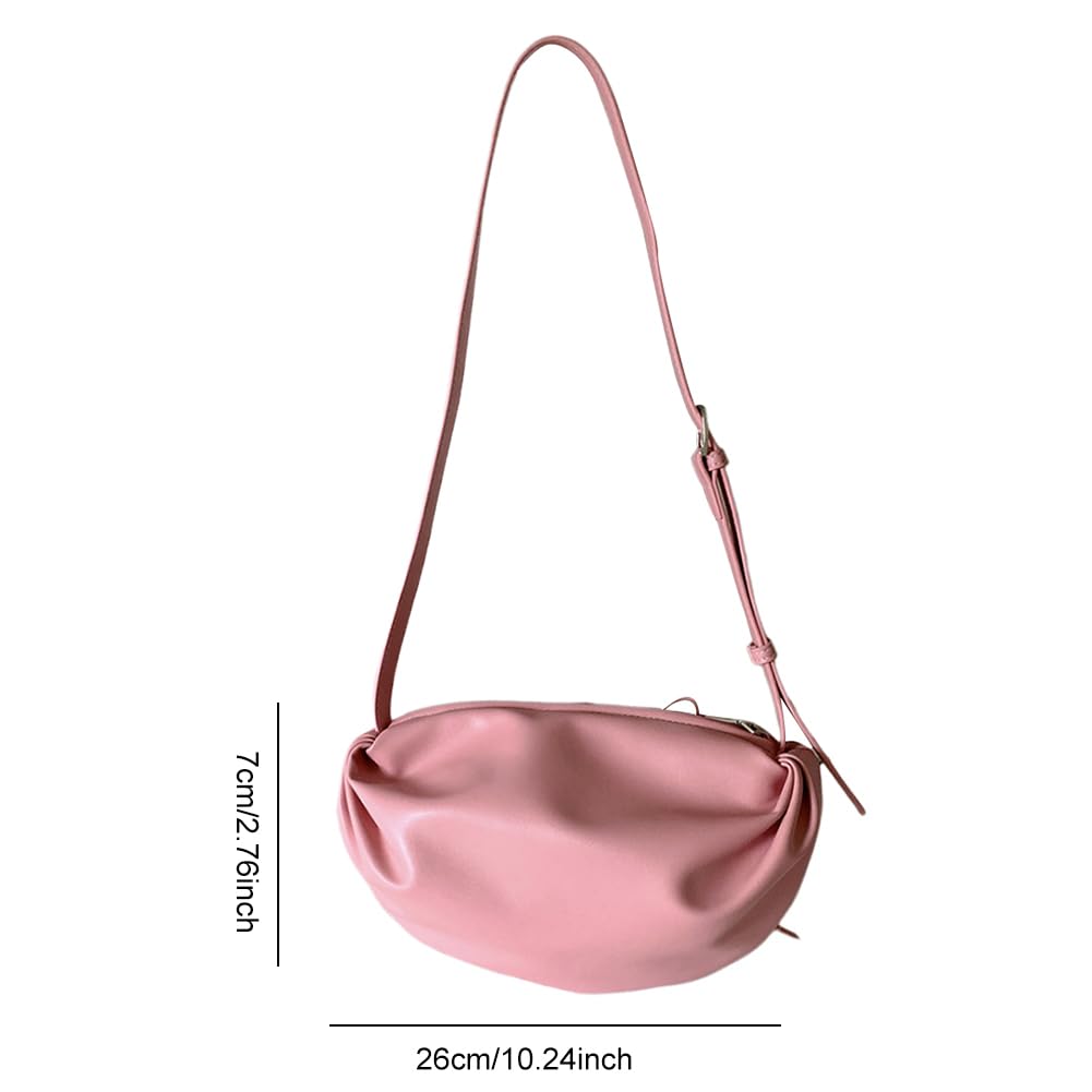 Bolso de mano plisado de moda en color sólido con lazo para mujer, de piel sintética
