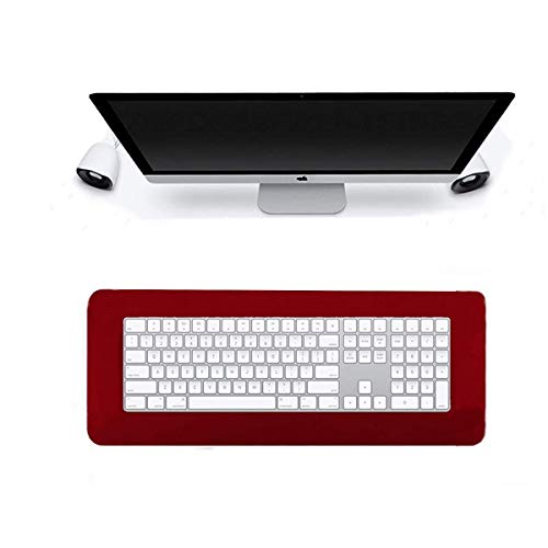 Image of Mouse Pad, Desk Mat, Large Leather Desk Pad, PU pad Waterproof Mouse Pad for Laptop, Office Table Protector Blotter Best Gifts (80 x 40 cm, Red)