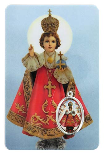 Ferrari & Arrighetti Estampa Niño Jesús de Praga de PVC – medida 5,5 x 8,5 cm – en español