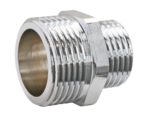 SOMATHERM FOR YOU - tornillo de latón cromado espiga - Reduce macho doble 20/27-15/21 - Bolsa de 2 piezas