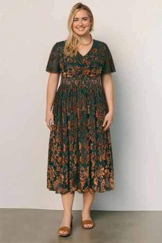 Image of TIYOMI Plus Size Velvet Dress for Women Formal Cocktail Satin Dresses for Wedding Guest XL-5XL (14W-28W)