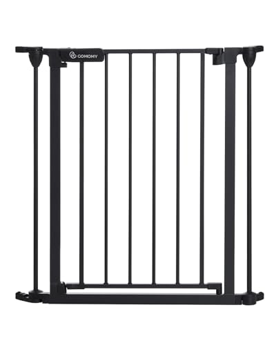 Image of COMOMY Replacement Door Panel for 80/150/198 Inch Wide Dog Gates | Walk-Through Metal Section, Black