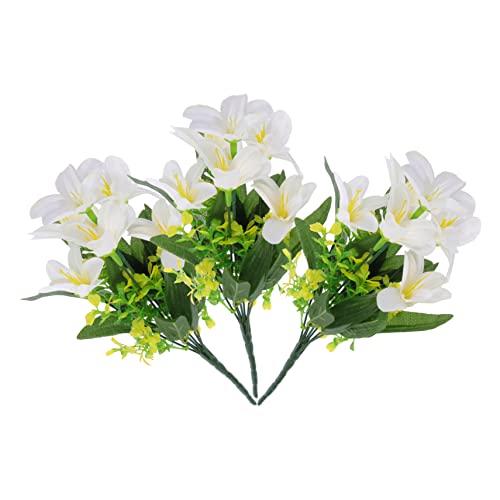 MAGICLULU 3 Pièces Bouquet de Lys Artificiels Fleurs Décoratives pour Mariage Événements Décoration de Maison Accessoire de DIY