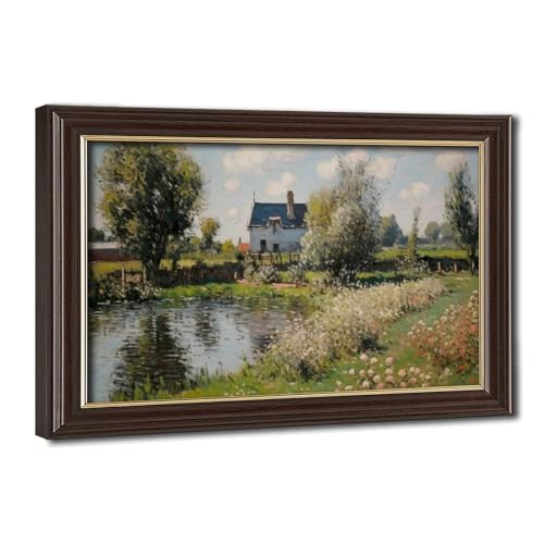 Peinture à l'huile de style campagne pour décoration de salon et chambre 61x91 cm