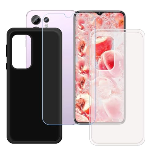 �pGUYAHANYER�P�[�X �K�p���� Oukitel C1 Plus (6.52") + �����K���X�X�N���[���ی�t�B���� �A������ + ���ȃ\�t�g�V���R���P�[�X�ی�TPU�J�o�[�̃P�[�X�J�o�[