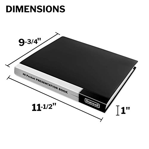 Dunwell Binder With Plastic Sleeves 48-Pocket - Presentation Book 8.5X11 Displays 96 Pages (Black), Portfolio Folder With 8.5 X 11 Sheet Protectors, Letter Size Display Book For Documents, Artwork #TOP1