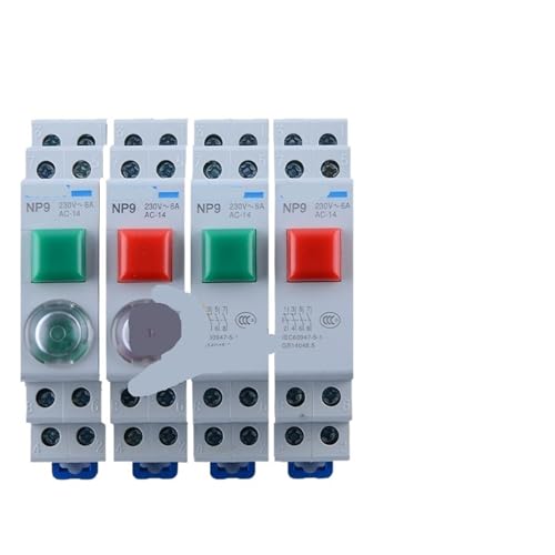 Boutons poussoirs NP9 double contact 2NO 2NC pour contrôle précis sur Rail DIN - 2