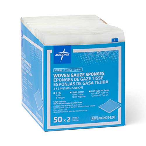 Medline Gauze Sponge Sterile 8 Ply, 100 Count #TOP1