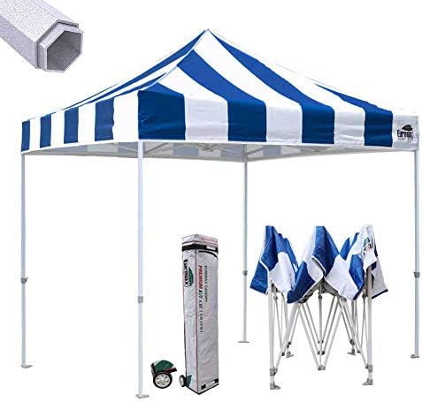 Eurmax 10x15 Ft Premium Ez Pop up Canopy Instant Canopies Shelter Outdoor Party Gazebo Sport Grade Bonus Roller Bag (Carnival Red)