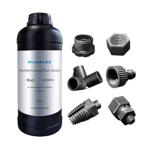 Magiflex Ultra Tough Resin, Upgraded 3D Printer Resin, 405nm Fast Curing, High Toughness, Precision and Rapid Photopolymer for 8K Capable LCD, DLP 3D Printing (1000g） (Grey)