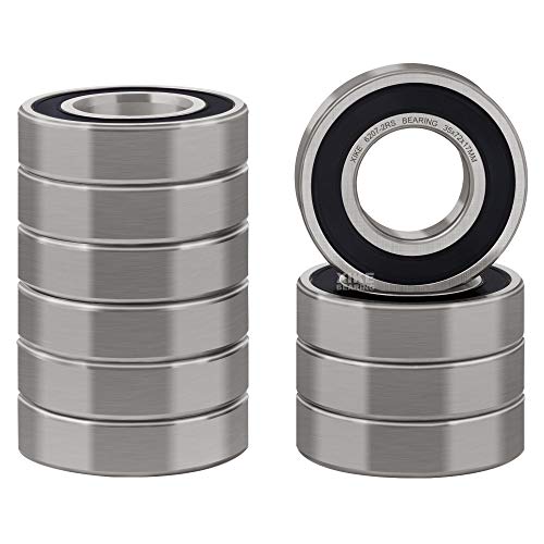 Xike 10 Pcs 6207-2Rs Double Rubber Seal Bearings 35X72X17Mm, Pre-Lubricated And Stable Performance And Cost Effective, Deep Groove Ball Bearings. #TOP24