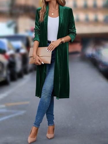 Long Sleeve Shawl Collar Open Front Coat Fall Outfits For Women3