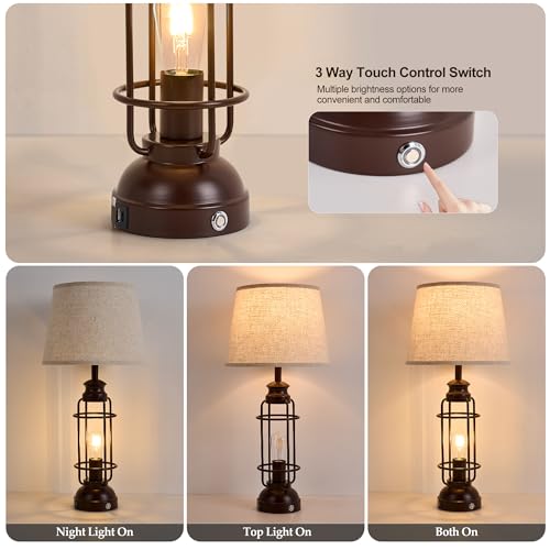 Lámpara de mesa set 2, 28" dimmable con USB miniatura 6