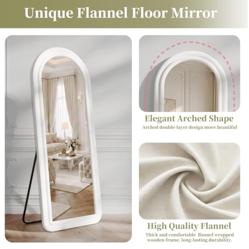 Image of Koonmi 63 inchx24 inch Arched Full Length Mirror, Floor Mirror with Stand