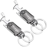 2‑Pack Multifunctional Metal Keychain Combo For Men And Women, 5‑in‑1 Carabiner, 360° Swivel, Bottle Opener, Fidget Spinner & Phone Stand – Heavy‑Duty Key Ring for Keys & Gear