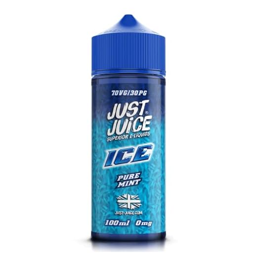 Just Juice 70/30 Vape Liquid with No Nicotine, 100ml 0mg Pure Mint Ice Vape Juice, No Nicotine E liquid for E-Cigarette, Nic Free Eliquid, Vaping Liquids, 70VG 30PG
