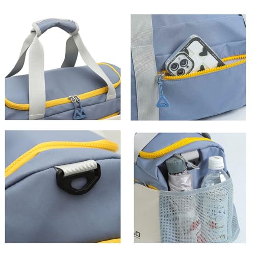 Image of CAVALO - Be Unique Travelling Bags for Luggage Muti- Pocket Sports Duffle Bags for Men and Women with Wet Pocket & Shoe Compartment Weekender Overnight Gym Bags for Women (Blue)
