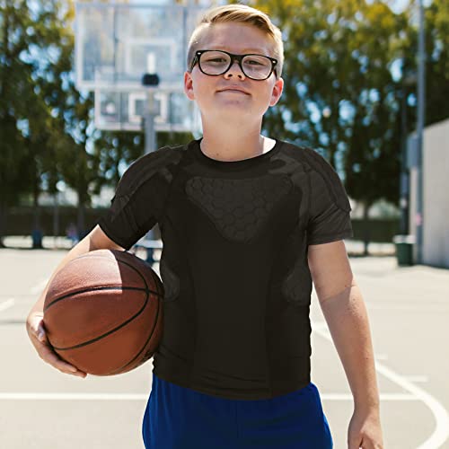 Tuoyr Youth Boys Padded Compression Shirt Baseball Chest Rib Protector Heart Guard Sternum Girls Protective Undershirt For Football Basketball Lacrosse #TOP7