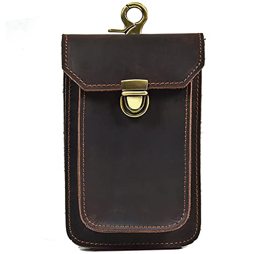 [Luufan] ウエストポーチ メンズ 本革 ベルトポーチ スマホ対応 縱型 ビンテージ ベルト鞄 ウエスト鞄 牛革 ベルトバッグ スマホ収納 スマホポーチ
