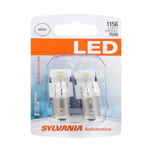 SYLVANIA - 1156 LED White Mini Bulb - Bright LED Bulbs, Ideal for Back Up, Daytime Running Light (DRL) and More. (Contains 2 Bulbs)