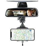 JORCEDI Universal 360 Degree Rotation Car Rear View Mirror Mount Stand Holder Cradle Clip for Cell...