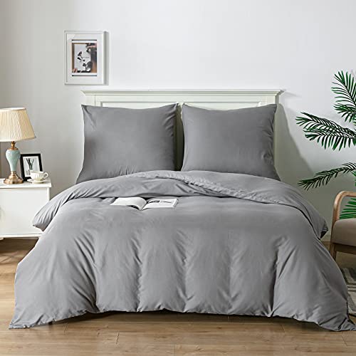 Utopia Bedding Bettwäsche 200x200 Set - Mikrofaser Bettbezug 200x200 cm + 2 Kissenbezüge 80x80 cm - Schwarz 6 Good Nite Bettwäsche 200x200 3 teilig Grau Bettwäsche-Sets Mikrofaser Bettbezug 200x200 cm + 2 Kissenbezug 80x80cm Atmungsaktiv Weich