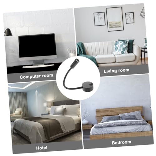 Flexo de pared LED negro de 3W para leer en la cama sin molestar 3