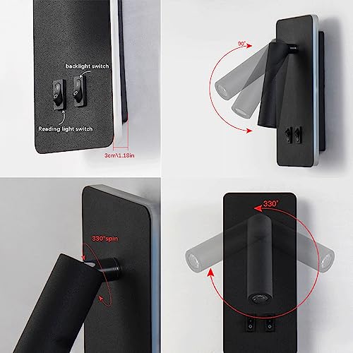Mini luz de pared de dormitorio LED que elimina la fatiga visual al leer en pareja 6