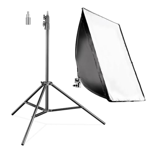 Walimex Pro Softbox 40 x 60 cm mit 35 W LED Set inkl. FT-8051 Lampenstativ bis 260 cm Höhe, Studioleuchte 5000 K Tageslicht plus Lichtstativ mit...