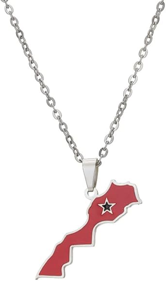 Collana Con Mappa Della Colombia, Stile Hip Hop E Geometrico, Catena Regolabile 50/60 Cm, Pendente 3,2x2,3 Cm, Gioiello Unisex, Regalo Di Compleanno